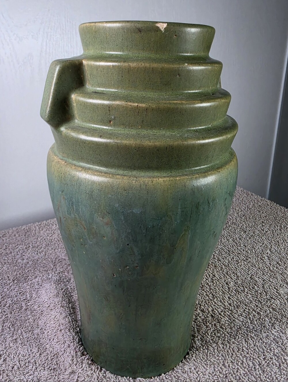 Green McCoy Art Pottery Brutalist Vase - Sculptural Ceramic Vase - Picture 10 of 14